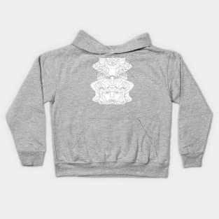 white zentangle olmec sentinel head ecopop Kids Hoodie